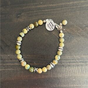 South China Jade Silver and Green Beaded Bracelet